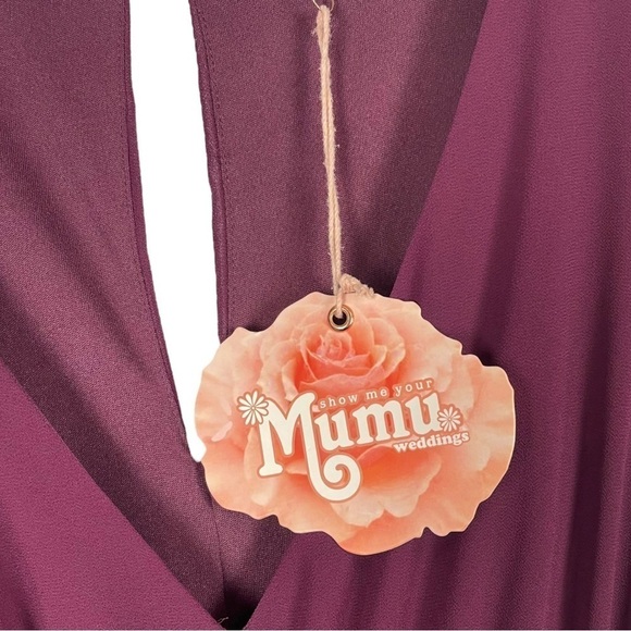 SHOW ME YOUR MUMU EMILY EMPIRE FLUTTER SLEEVE CHERRY RED MAXI BRIDESMAID DRESS - Picture 13 of 15